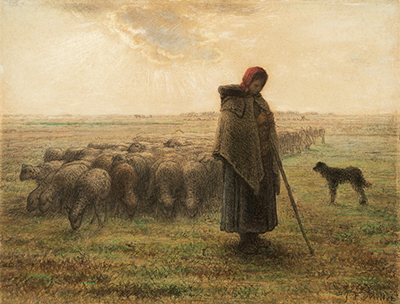 Shepherdess and her Flock Jean-Francois Millet